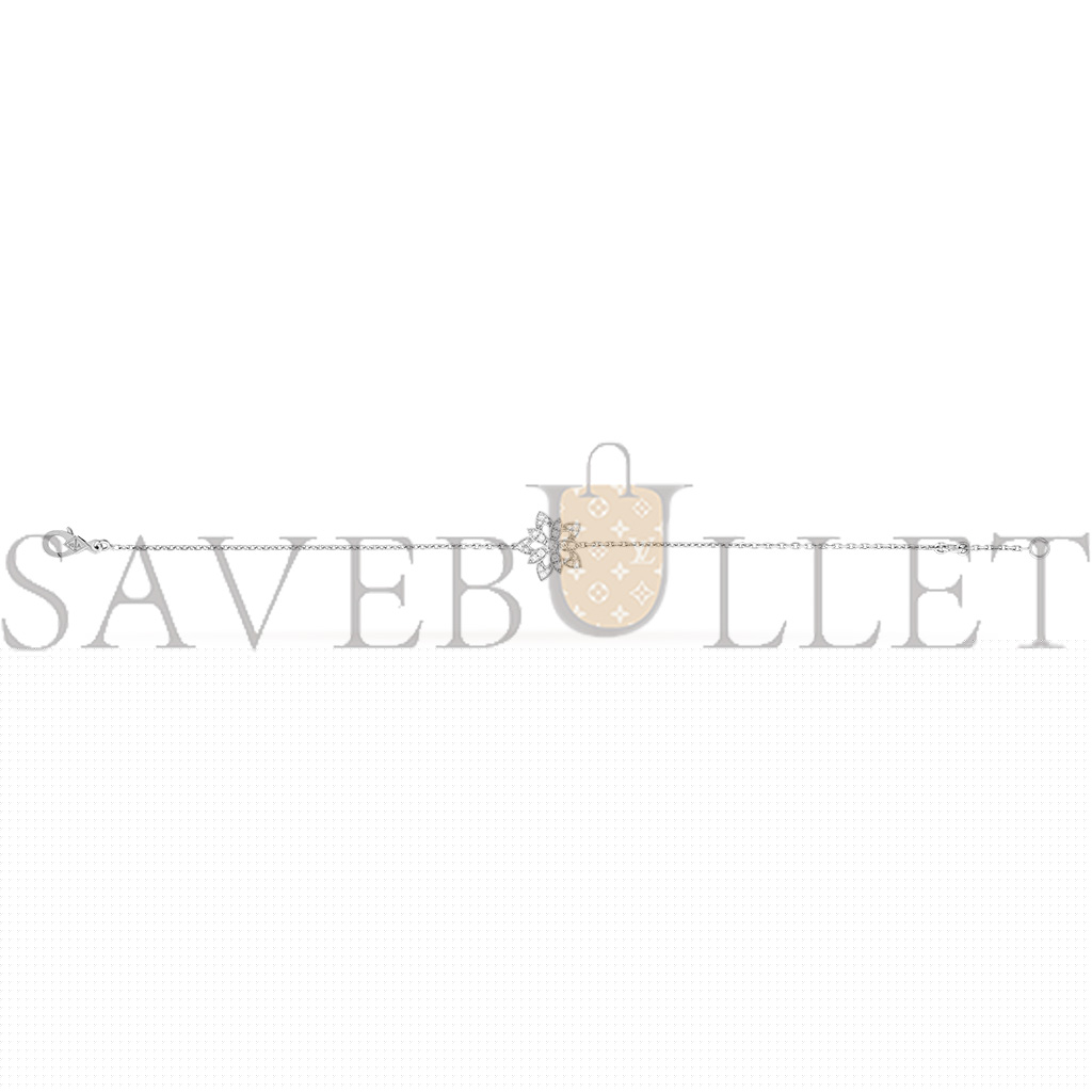 VAN CLEEF ARPELS LOTUS OPENWORK BRACELET MINI MODEL - WHITE GOLD, DIAMOND  VCARP1AB00